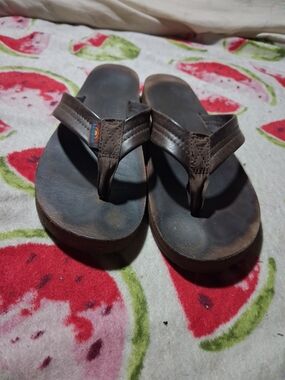 Rainbow Brown Women's Flip Flop Sandals Double Layer